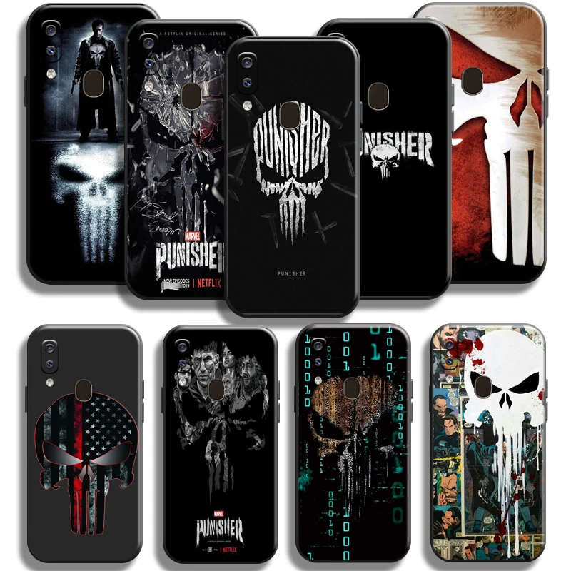 

Marvel Punisher Frank Castle Phone Case For Samsung Galaxy A20 A20S TPU Cover Full Protection Funda Cases Back Black Soft Shell