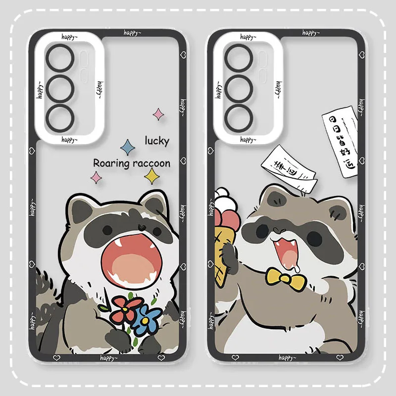 

Lovely Raccoon Silicone Case for Xiaomi Redmi Note 12 11 Pro Plus 11S 10S 9S 10 8 7 6 9 Pro Max 10C K60 K60E Soft TPU Back Cover