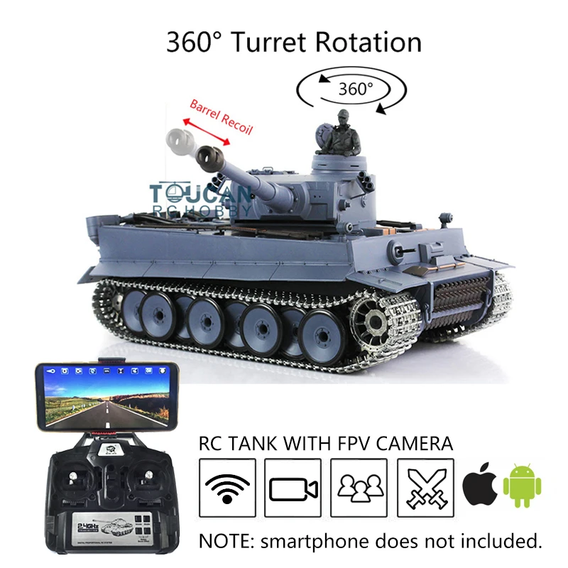 В наличии Heng Long German Tiger I RC Tank 1/16 TK7.0 FPV 3818 Коллекция радио-танков Модели Подарочные