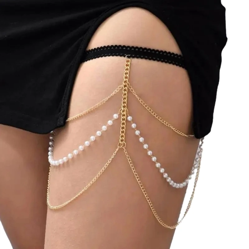 

Pearl Beads Thigh Chain Hot Girls Nightclub Party Dancing Singing Body Supplies Dropship
