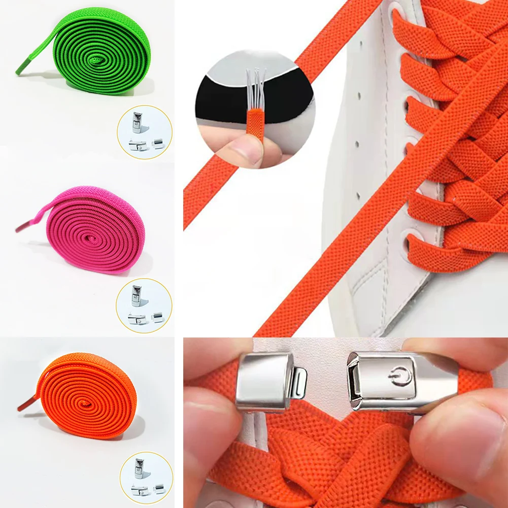 New Rainbow Magnetic Lock Shoelaces Elastic No Tie Shoe Laces Sneakers Shoelace Kids Adult Lazy Laces One Size Fits All Shoe