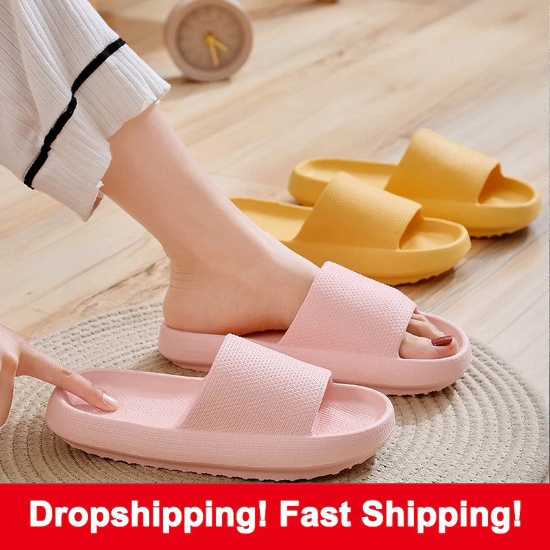 

2022 Sandals Home Slippers Summers Thick Platform Womens Indoor Bathroom Anti-Slip Slides Ladies Men's Shoes Mules Dropshipping