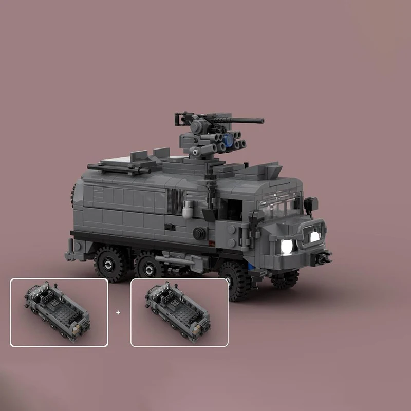 Конструктор MOC армированный автомобиль серия КАМАЗ тайфун защита от шахт