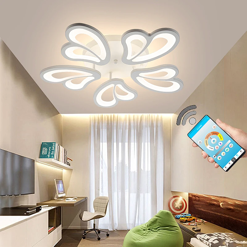 

LED bedroom chandelier restaurant balcony ceiling lamps remote dimming and mobile APP control