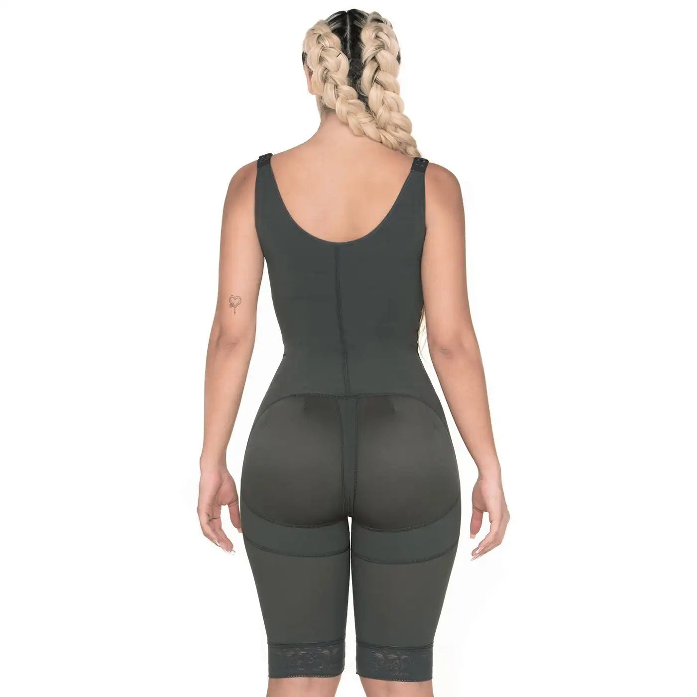 Liposuction Postsurgical Knee Length Lipo Body Shaper for Women | Open Bust with Front Closure