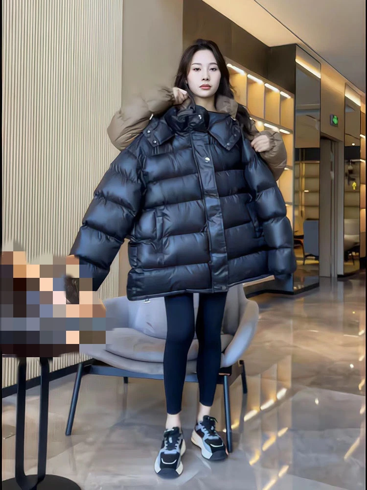 Winter Fashion Duck Down Coat Puffy Parka Short Jacket for Ladies Pregnant Female Outerwear Windbreaker High Street Daily Casual