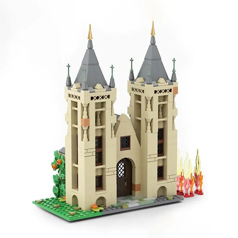 Фото 500 деталей MOC: Башни-колокольнихи в стиле Гарри Поттера, конструктор, рождественский подарок, развивающая игрушка для детей, креативный конструктор из кирпичиков №2