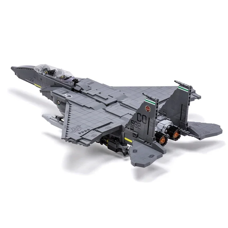 Модель военного самолета Moc строительные кирпичи F-15E Strike Eagle Fighter технологические