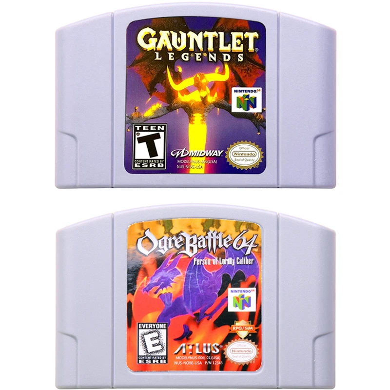 

Video Game Cartridge 64 Bit Game Console Card for Nintendo 64 N64 RPG Series Gauntlet Legends Ogre Battle 64 USA Version