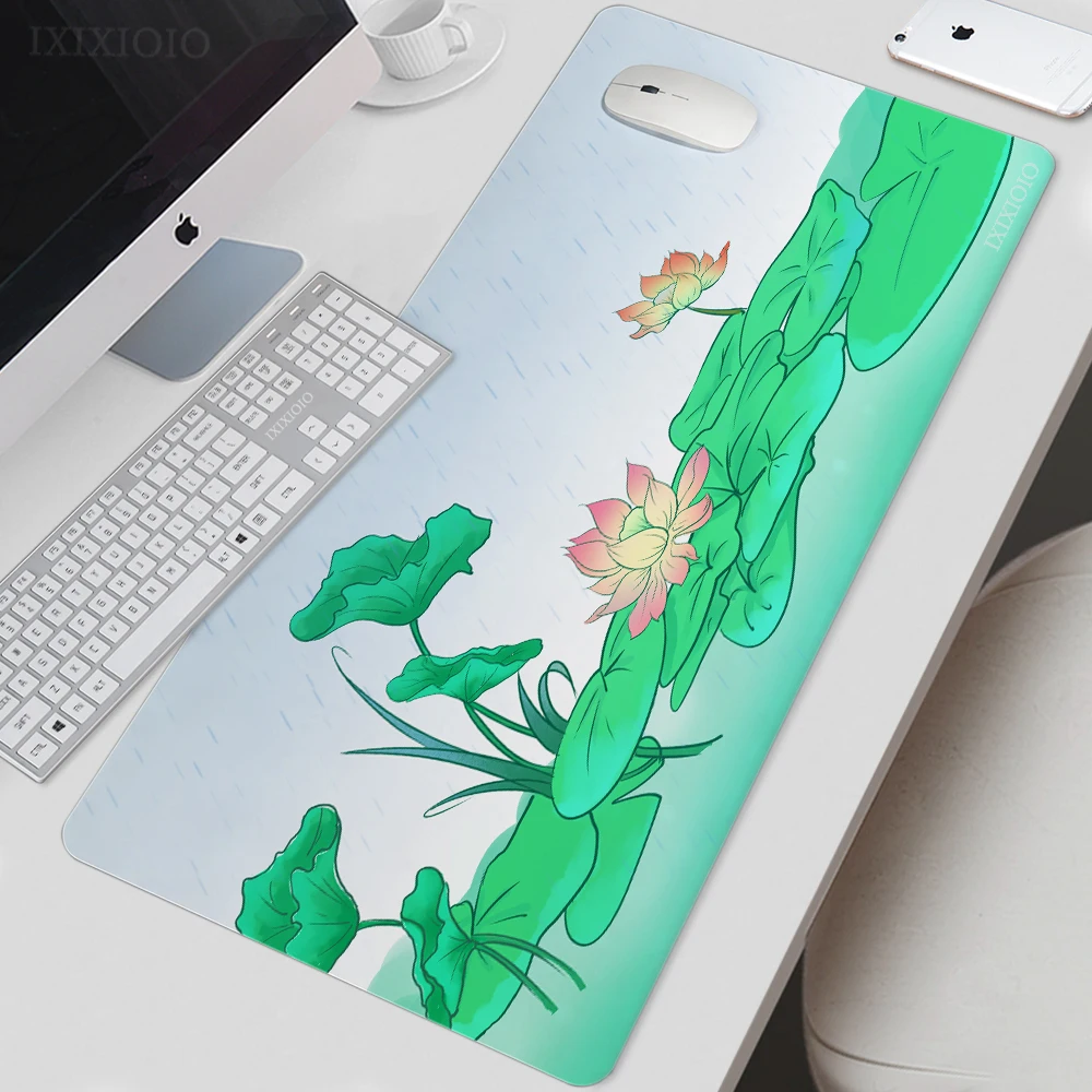 

Mouse Pad Gamer Chinese Style Summer Flower XL Home Computer Large Mousepad XXL MousePads Soft Carpet Non-Slip Desktop Mouse Pad