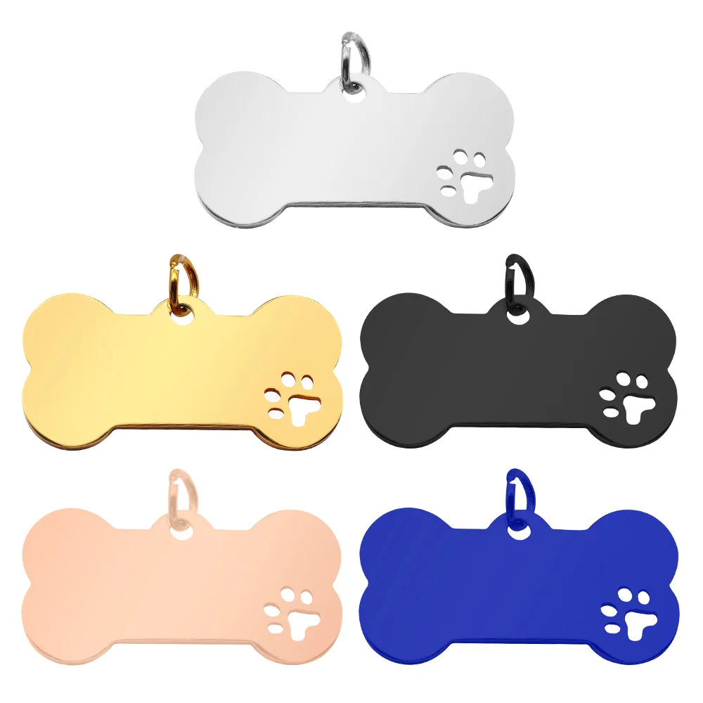Targhetta per cani in acciaio inossidabile da 100 pezzi accessori per collare per animali domestici incisi anti-smarrimento targhette identificative personalizzate per cuccioli di gatto