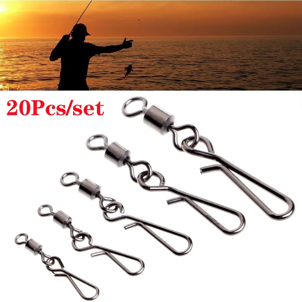 

Hot Sale Fishing Tackle Stainless Steel 2# - 12# Heavy Duty Ball Rolling Swivel Fishing Snap Connector Bearing Barrel