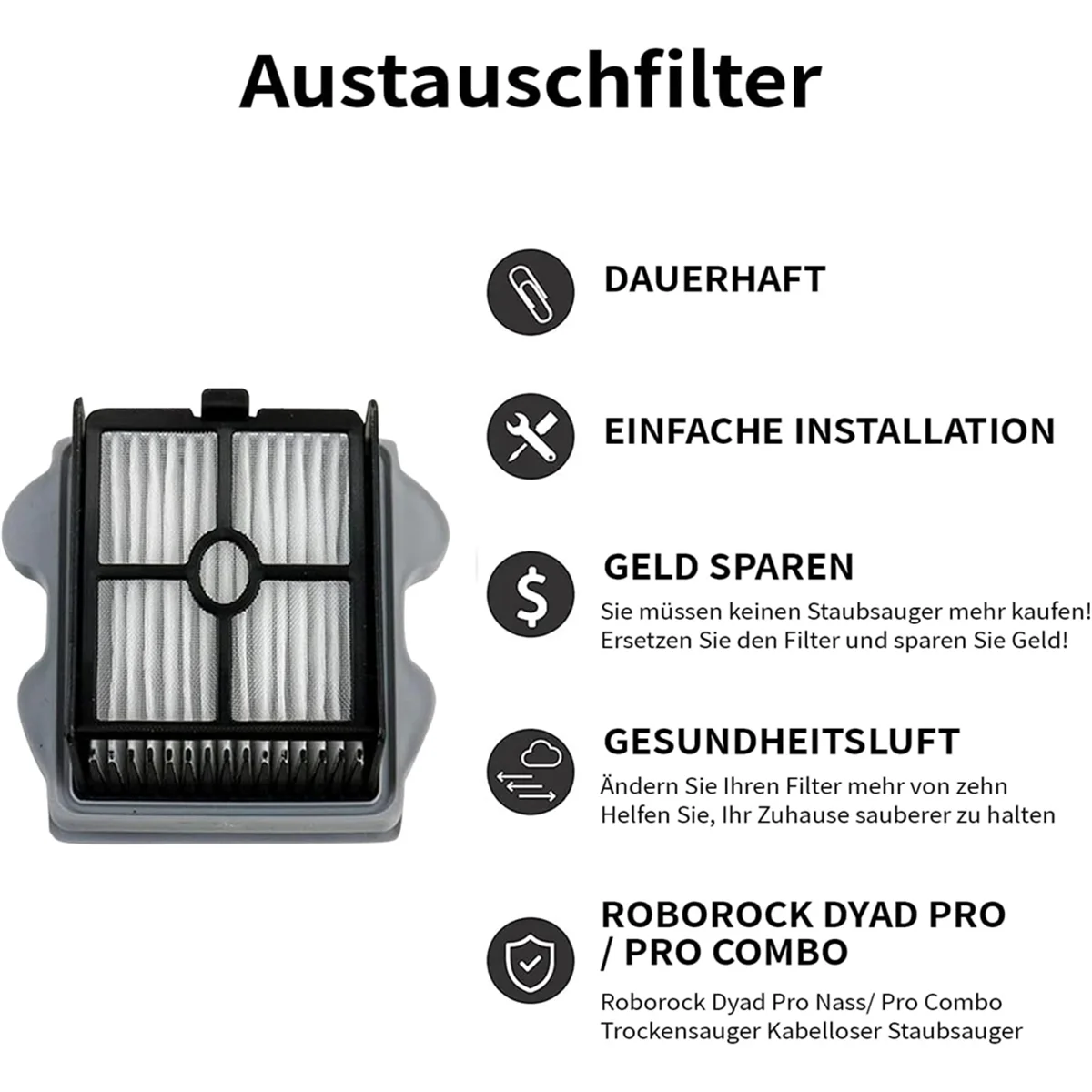 Для Roborock Dyad Pro/Dyad Pro комбинированный пылесос роликовая щетка Hepa фильтры запасные
