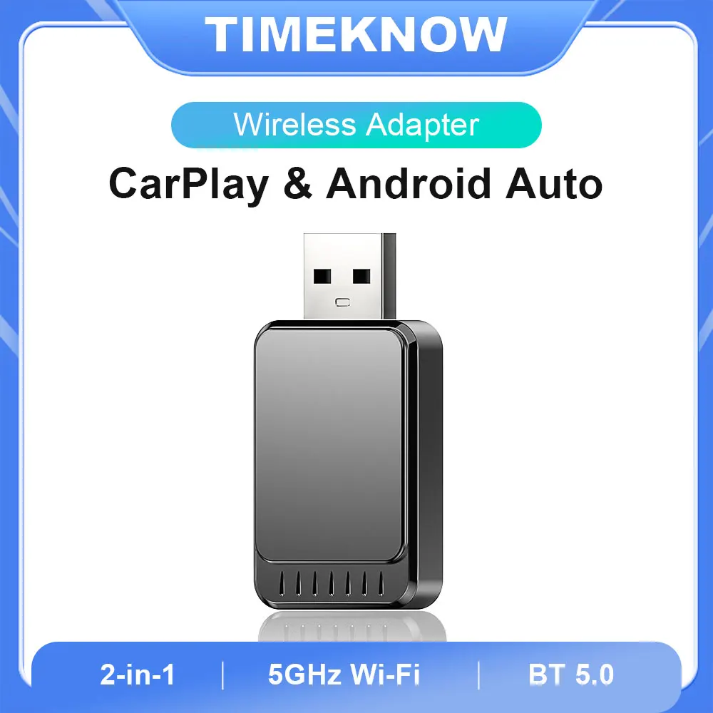 TIMEKNOW Wireless CarPlay Android Auto Adapter Mini Automobile Ai Box Для Audi Toyota VW Peugeot - 2-в-1 С Проводным К Беспро...