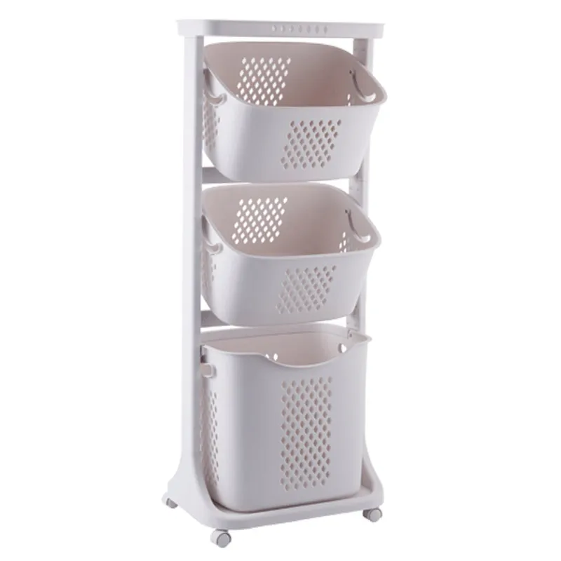 Большая многослойная корзина для хранения грязного белья в домашних условиях, универсальная стойка на колесиках MX10231204