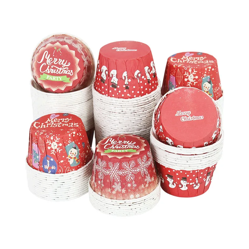 

100Pcs Cupcake Paper Cup Muffin Cupcake Liner Cake Wrappers Baking Cup Tray Case Cake Paper Cups Pastry Tools Xmas Party Supply
