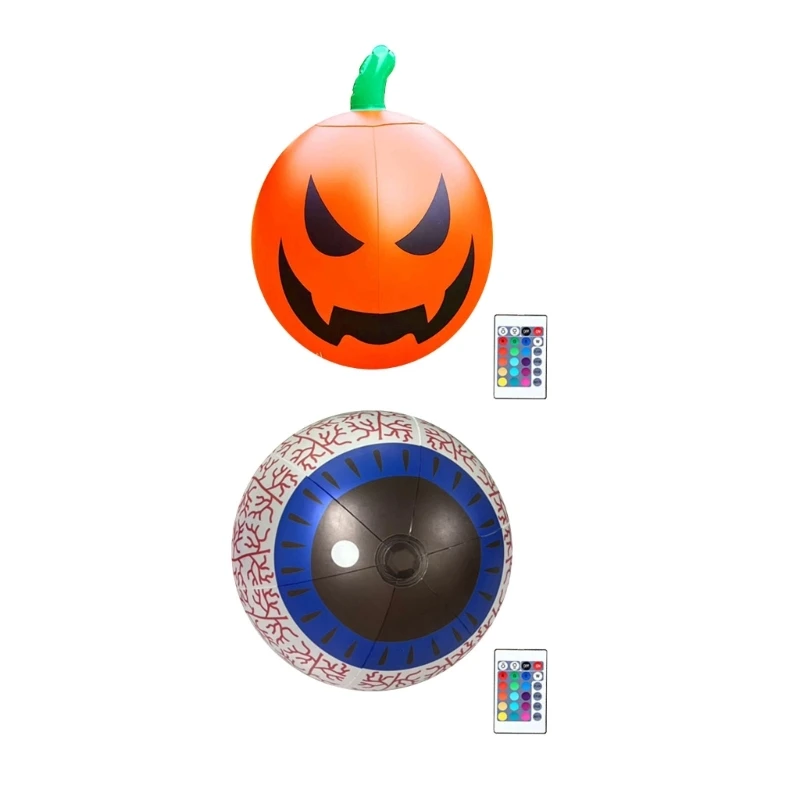 

Halloween Inflatable Pumpkin Eyeball LED Light Up Yard Decorations for Halloween Party Indoor Outdoor Garden Decor