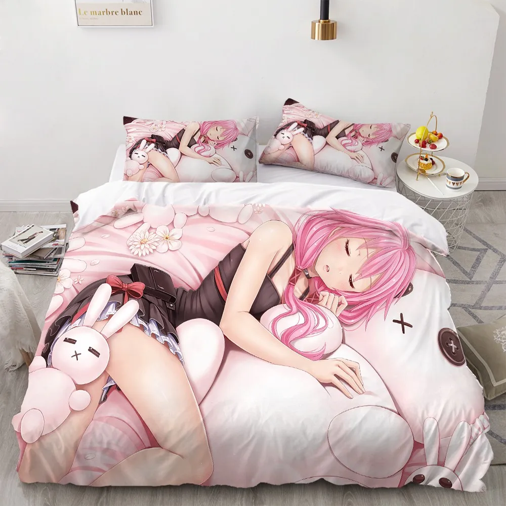 

2/3 Pieces Cartoon Bedding Set 3D Print Japan Anime Duvet Cover Sexy/Lovely Girls Bed Quilt Cover Home Textile Bed Cover Set