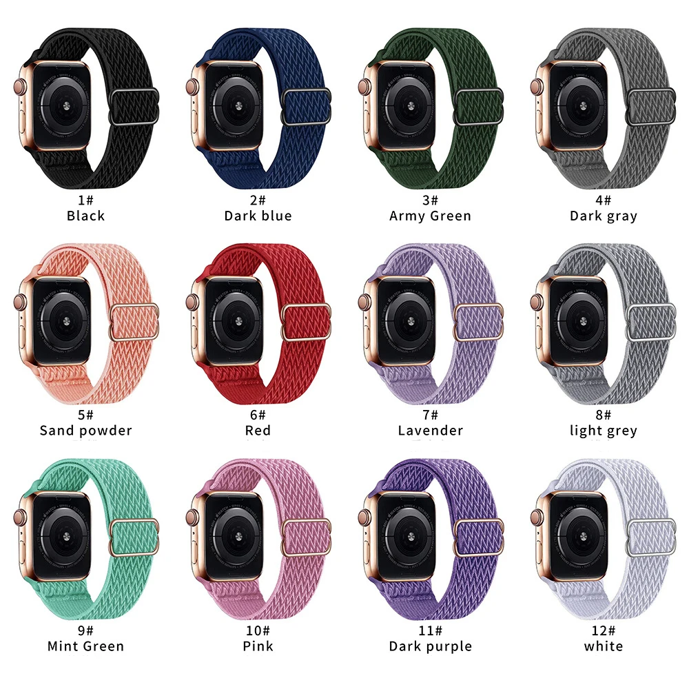 Strap For Apple watch band 44mm 40mm 38mm 42mm 44 mm accessories Nylon belt bracelet correa iWatch serie 3 4 5 SE 6 7 45mm 41mm