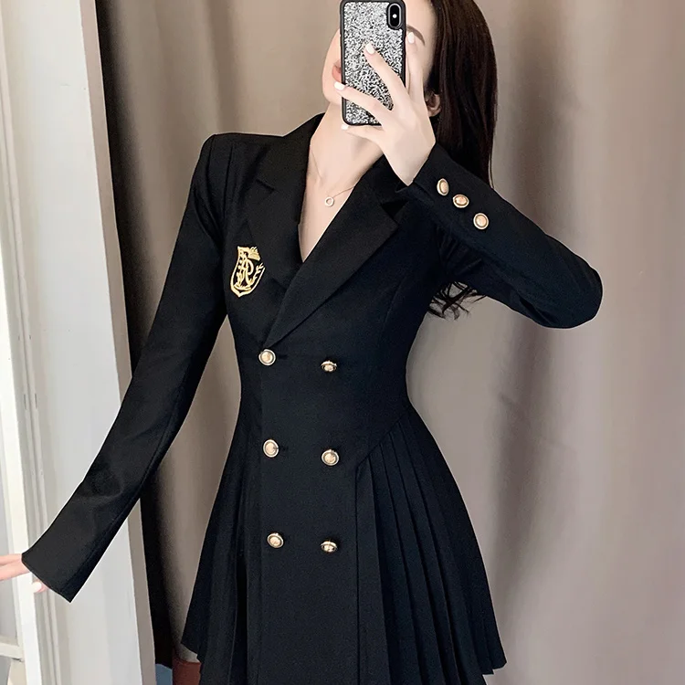 Small Western Summer Women's New Thin Coat Casual Jacket Design Sense College Wind Suit Dress Femininity Fold Waist