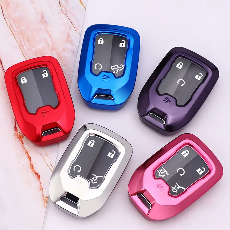 

NewTPU Car key FOB Cover for Chevrolet Silverado for GMC Sierra 2019 2020 Remote Hang keychain Holder Protect Accessories
