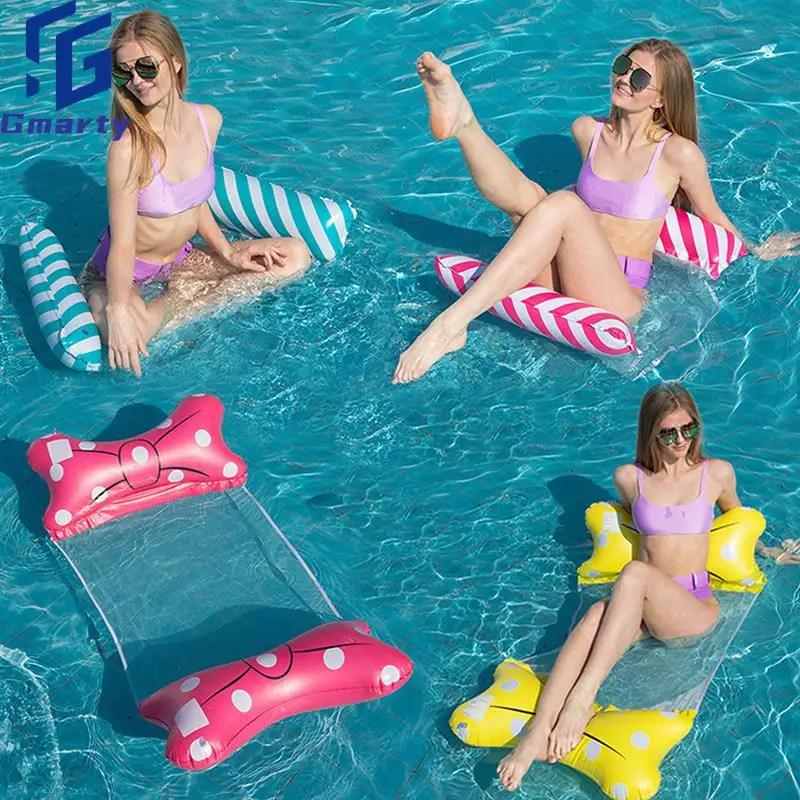 

Adult Inflatable Floating Row Water Floating Hammock Float Lounger Inflatable Pool Mat Floating Bed Chair Swimming Air Mattress
