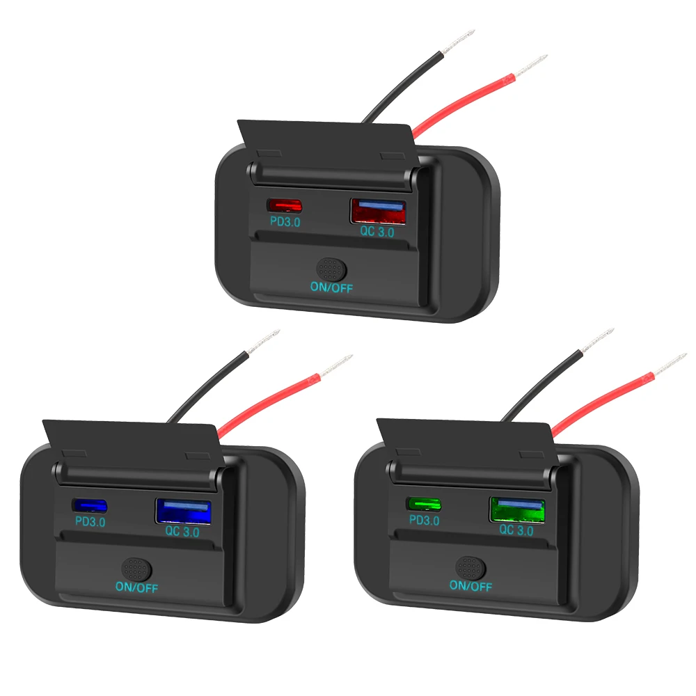 Быстрая зарядка PD 3.0 двойная USB-розетка автомобильное зарядное устройство
