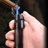 jet torch fixed fire gas lighter metal turbo strip windproof cigar cigarette butane lighter 1300 c portable gadgets for men