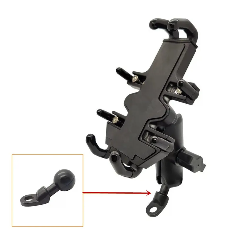 

25mm aluminum mobile phone holder accessories Alloy phone bracket for motorcycle bike mount 1inch ball connector 8hands