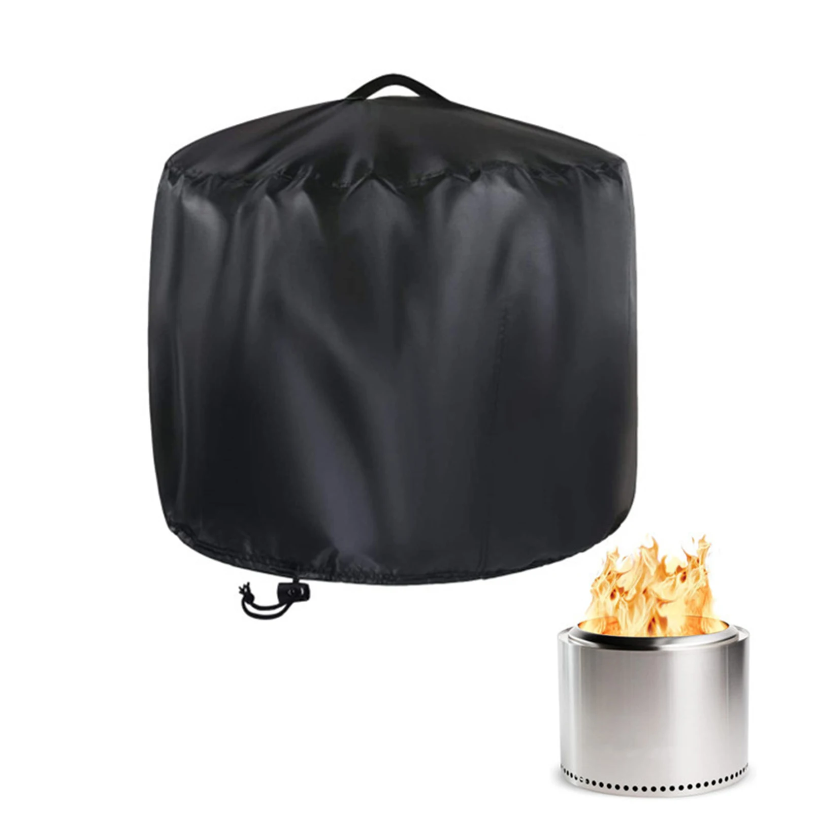 

3 Sizes Waterproof Patio Fire Pit Cover Black UV Protector Grill BBQ Shelter Outdoor Garden Yard Round Canopy Furniture Covers