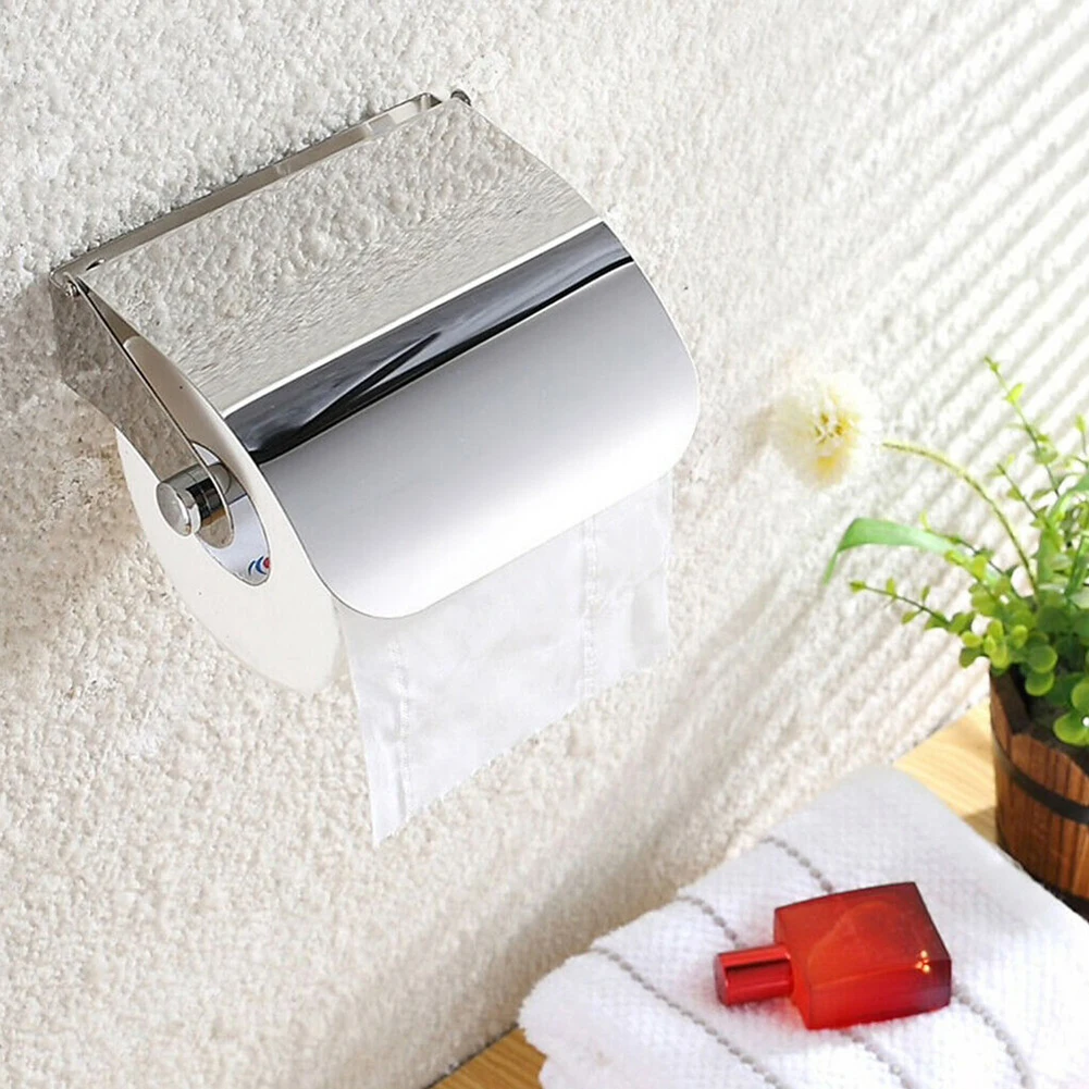 

Stainless Steel Toilet Tissue Roll Holder Paper Stand Dispenser Wall Mounted Toilet Paper Holder Bathroom Tissue Towel Accessory