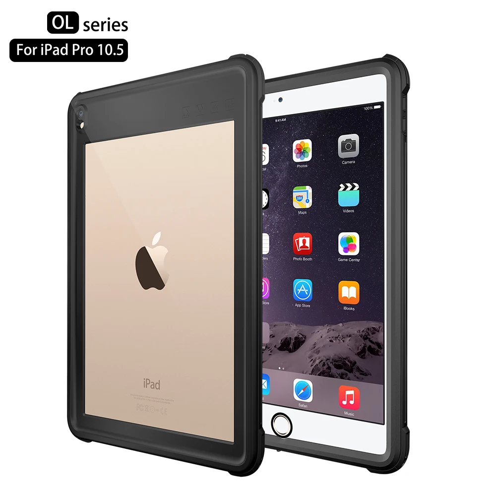 

Waterproof Case For iPad Pro 10.5 inch Waterproof Shockproof Dustproof Anti-scratch For iPad 10.5" Cover Skin Black