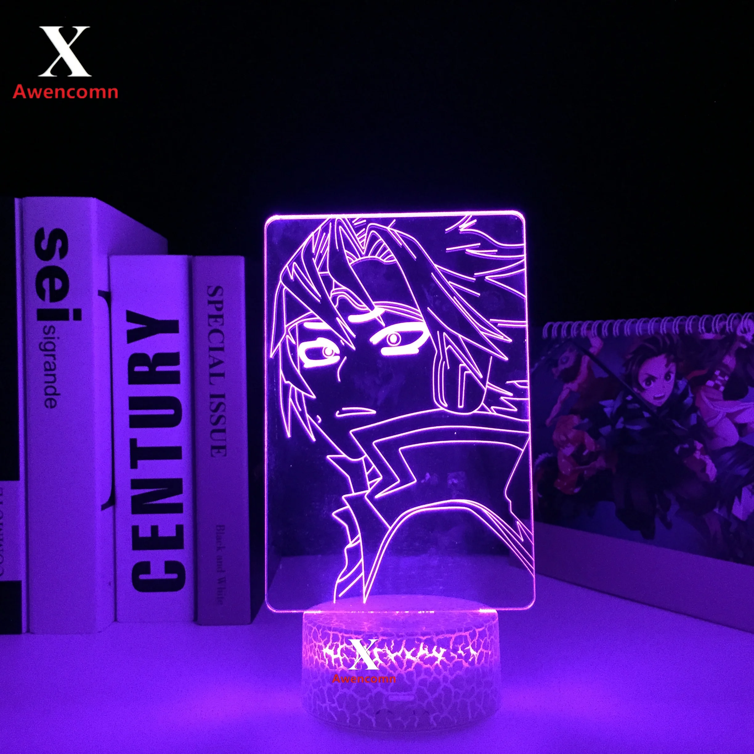 

Anime My Hero Academia Denki Kaminari LED White Base Light for Bedroom Decor Birthday Gift Manga Gadget Denki 3D Table Lamp