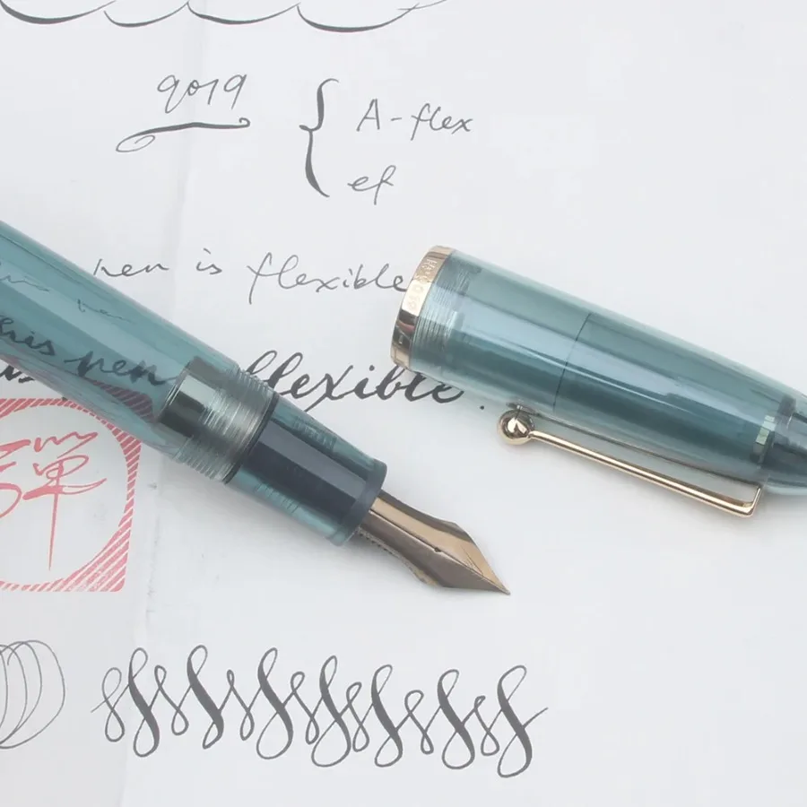 Фото Ручка-пера Jinhao 9019 Flex — супергибкий наконечник, мягкий дизайн Flexare для скетчинга, флористической и готической каллиграфии №1