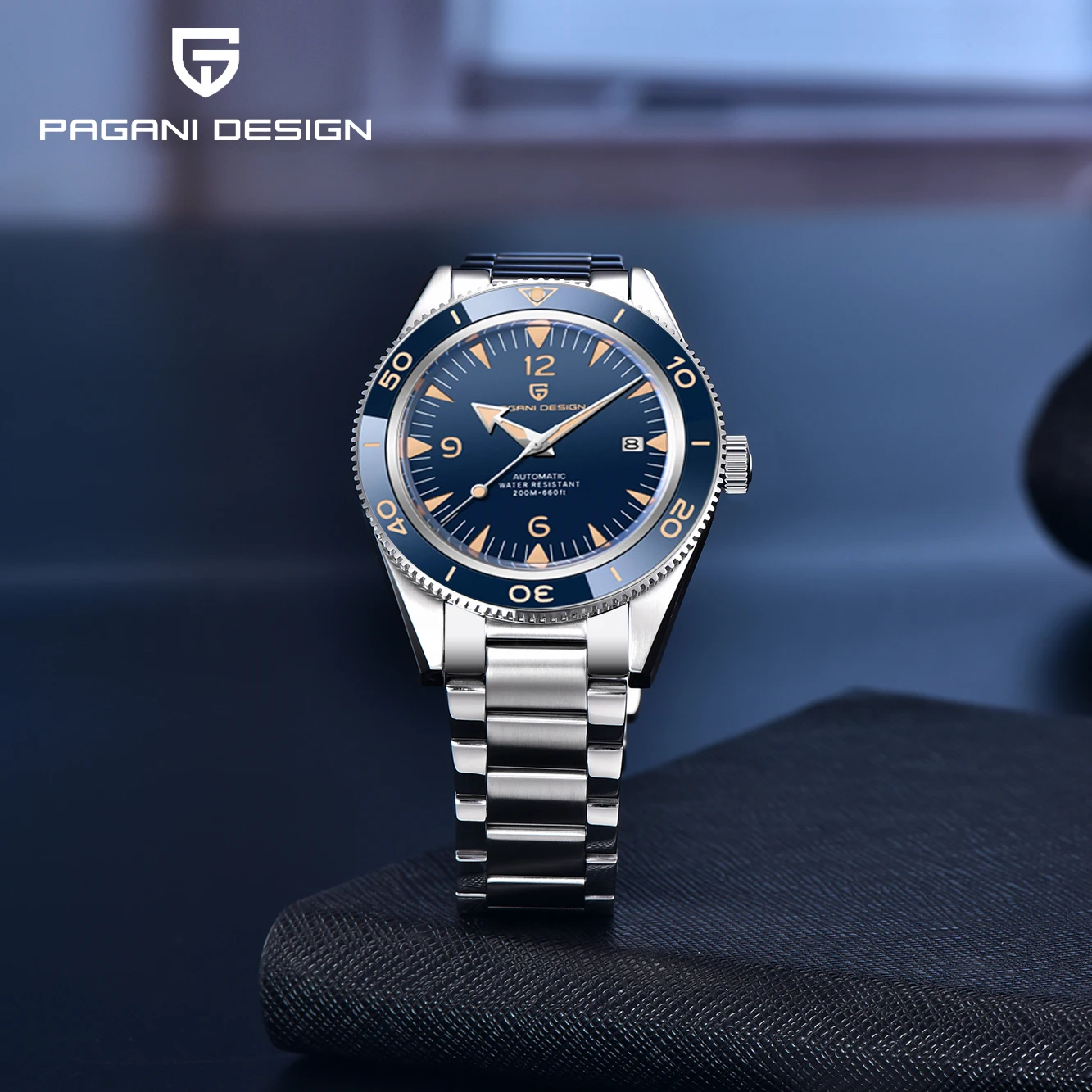 

Pagani Designs 41 мм Мужские автоматические механические часы Роскошные сапфировое стекло нержавеющая сталь 20 бар водонепроницаемые часы с календарем для M