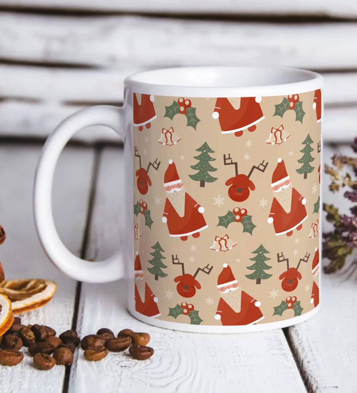 

BK Подарочная белая кружка с Санта Клаусом