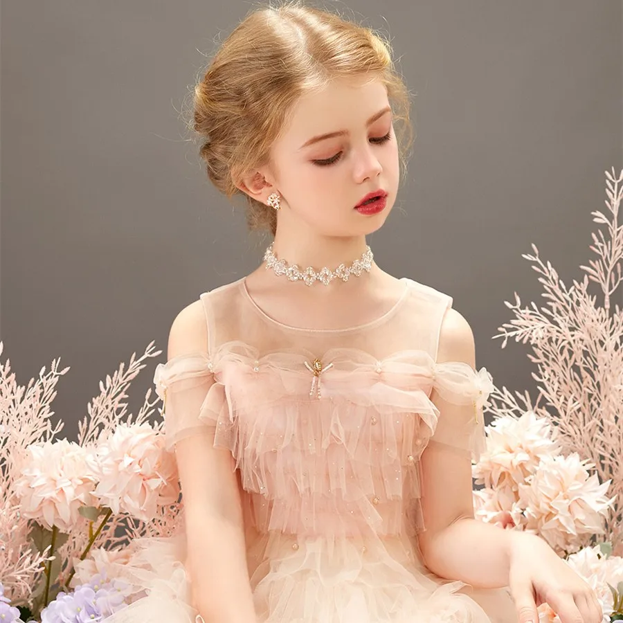 

Girls Party Dress Summer Children Birthday Wedding Party Princess Gowns Kids Clothing Suitable 3 - 14 Years Children