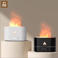 xiaomi mijia creative night light with 250ml water tank simulation flame humidifier aroma diffuser atmosphere 5v2a desk lamp