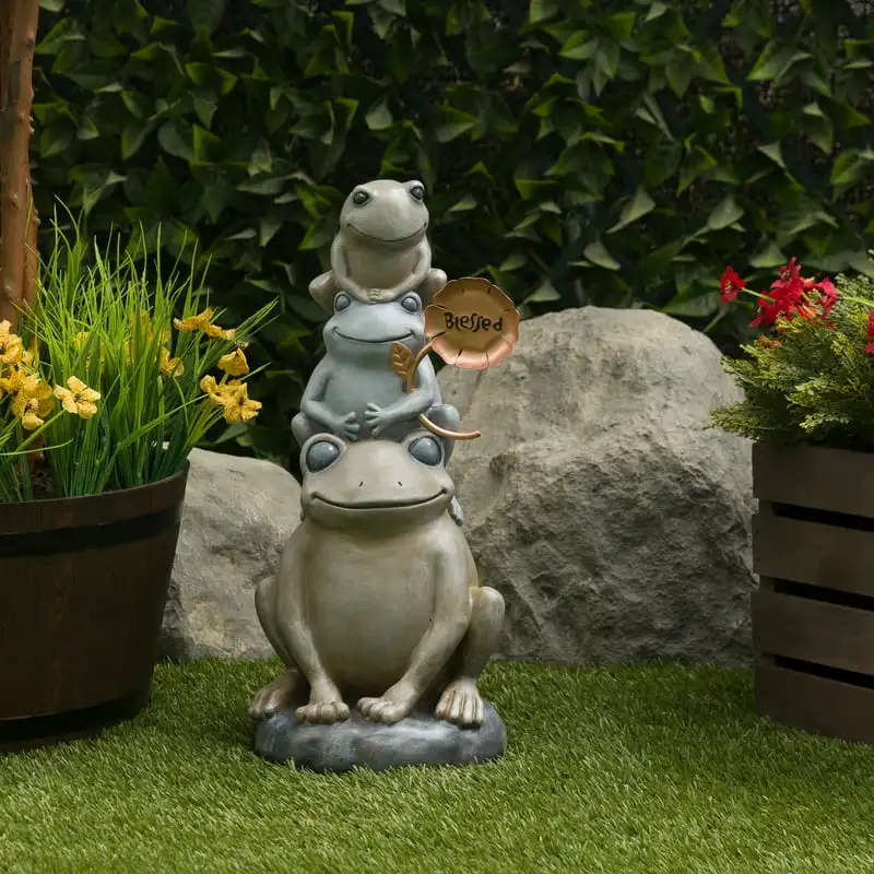 

Stacked Frogs with Flower Indoor/Outdoor Decorative Statue