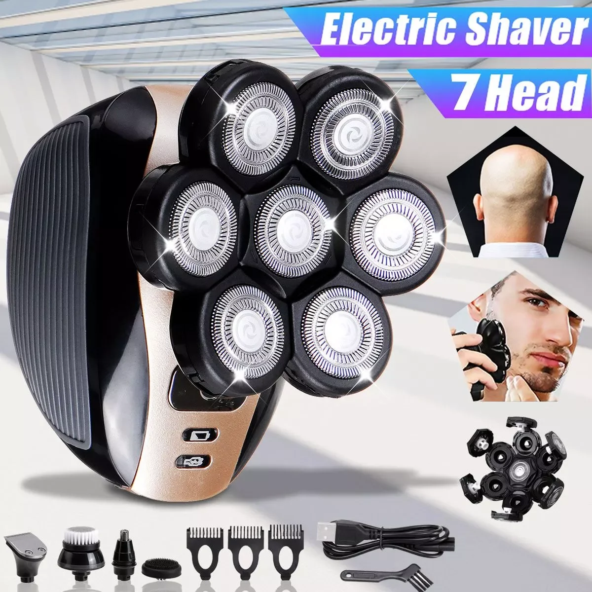 

Электробритва Мужская NEW2023, многофункциональная Водонепроницаемая машинка для стрижки бороды, 7D