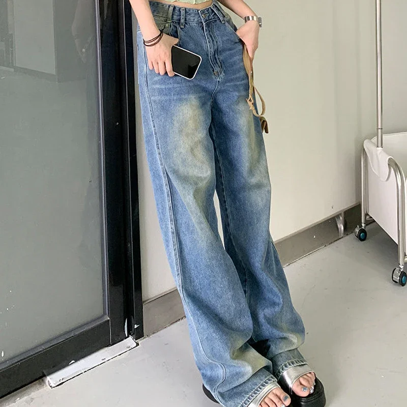 Повседневные брендовые весенне-осенние новые джинсы женские Мешковатые