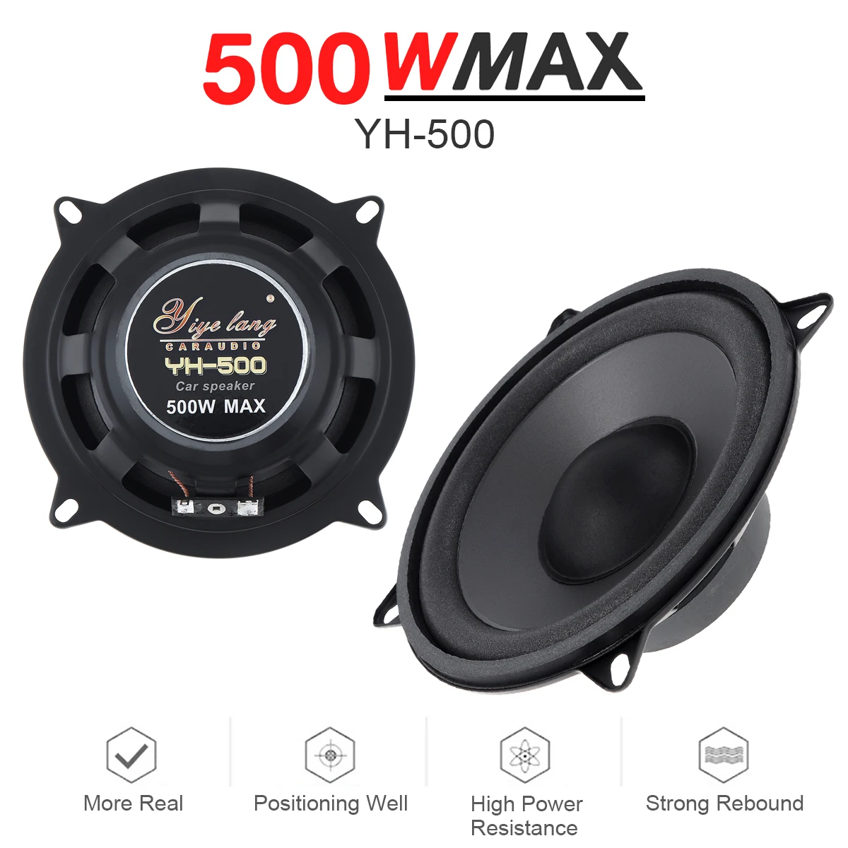 

1PC 5 Inch 500W 2-Way Car HiFi Coaxial Speaker Vehicle Door Auto Audio Music Stereo Subwoofer Full Range Frequency Speaker