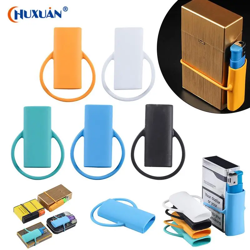 

5 Colors Silicone Lighter Case Cover Universal Cigarette Sleeves Holder Casual Soft Wrap Around Tobacco Pouch Accessory For Men