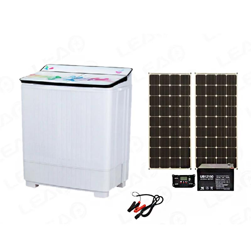 

NEW Semi Automatic DC 12V Washing Machine With Solar Panel for Home