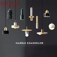 oulala nordic pendant lamp modern creative luxury led brass fixtures marble decorative for home chandelier