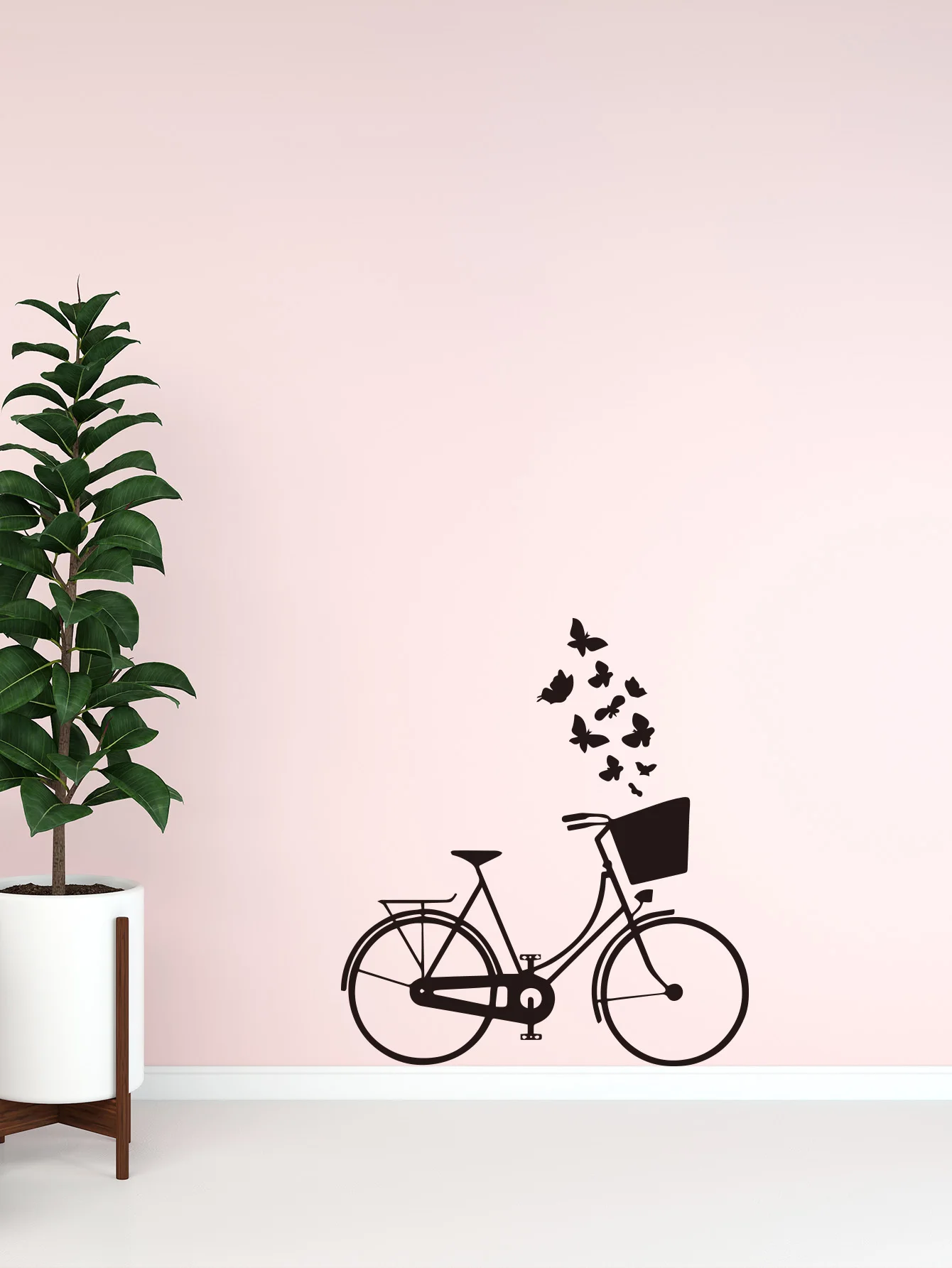 Настенная художественная наклейка с бабочками и велосипедами