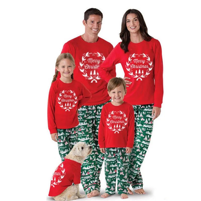 

Letters Christmas Parent-child Outfits Matching Family Outfits Family Pajamas Set Snow Print Baby Kid Dad Mom Sleepwear