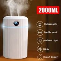 2l double nozzle air humidifier with lcd display essential oil aroma diffuser ultrasonic humidifiers aromatherapy diffuser