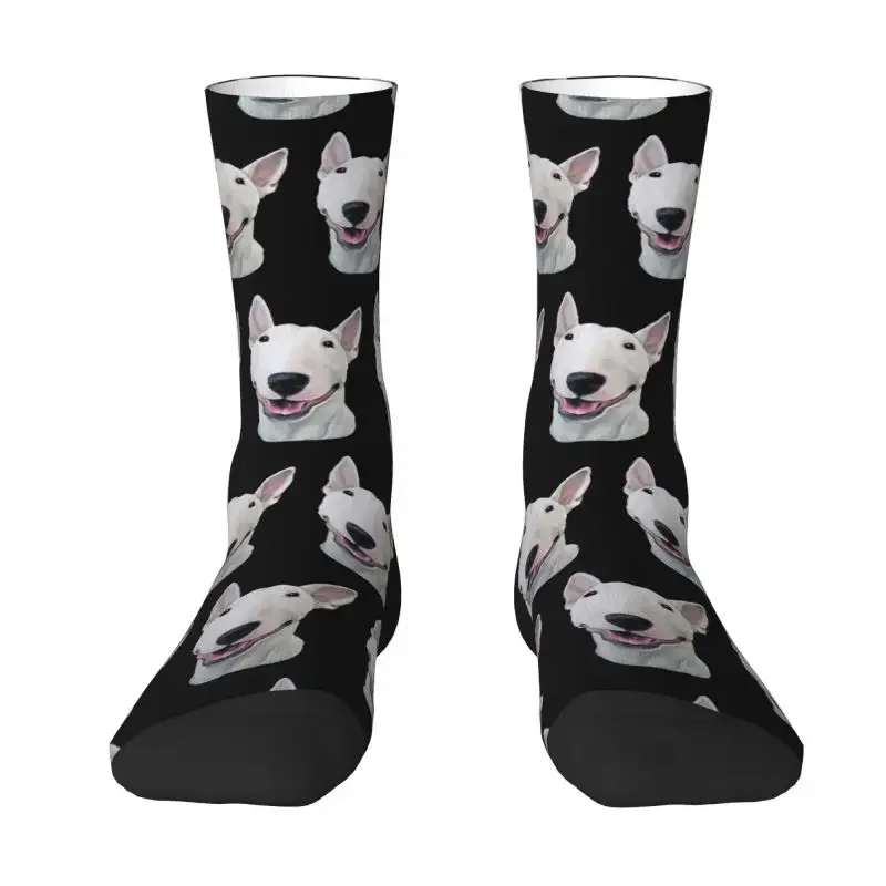 

Bull Terrier Mens Crew Socks Unisex Fashion Funny Print Dog Puppy Spring Summer Autumn Winter Dress Socks