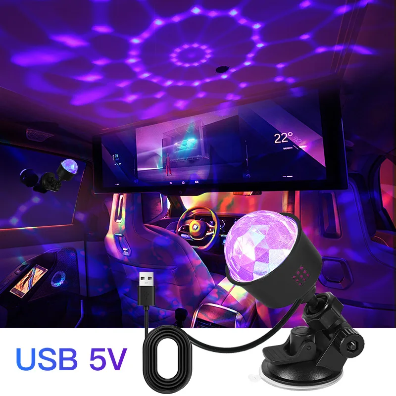 

2 шт. светодиодные новые и красочные проекционные лампы USB Music Sync RGB Dream Colors Подходит для: декоративные светильники для спальни, вечеринки ga